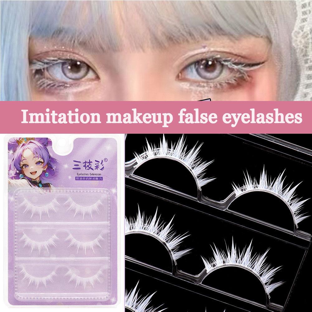 Eyelash Extension Anime - Ciglia Finte Bianche per Cosplay, Trucco